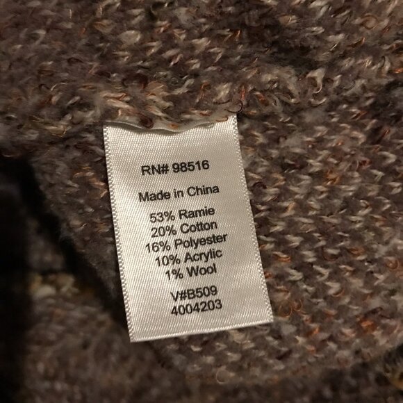 Coldwater Creek Textured Moto Marled Rami Wool Blend Jacket Brown Multi XXL - Picture 8 of 8